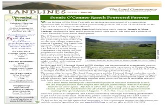 Winter 2010 Landlines Newsletter ~ Land Conservancy of San Luis Obispo County