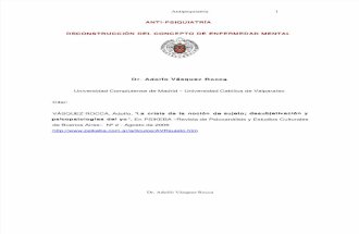 Dr. Adolfo Vásquez Rocca _ ANTI-PSIQUIATRÍA; DECONSTRUCCIÓN DEL CONCEPTO DE ENFERMEDAD MENTAL