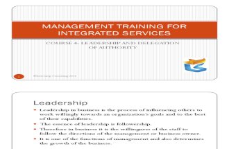 Management Training for Integrated Services Course 4