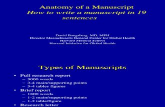 Anatomy of a Manuscript How to Write a Manuscript