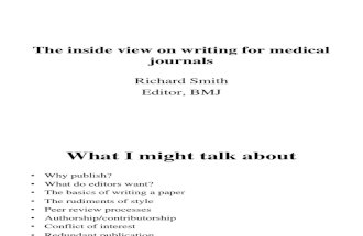 The Inside View on Writing for Medical Journals Ppt