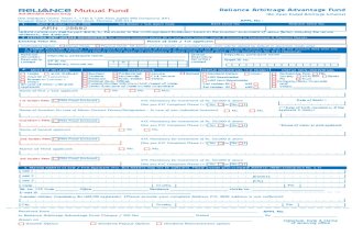 Reliance Arbitrage Advantage Fund Application Form