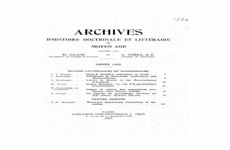 Archives d'histoire du Moyen Age (E. Gilson) - 1933