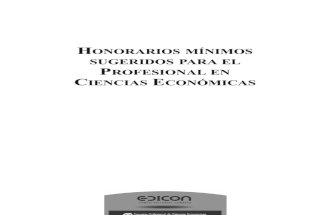 Honorarios Minimos para el profesional en Ciencias Económicas - Edicon