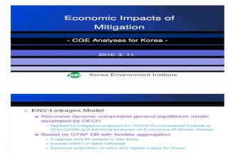 Economic Impacts of Mitigation: CGE Analyses for Korea