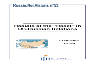 Results of the "Reset" in US-Russian Relations