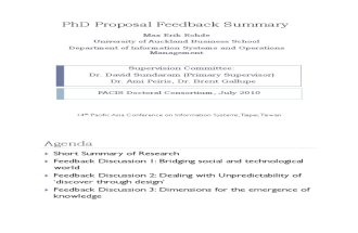 PhD Proposal Feedback Discussion PACIS 2010