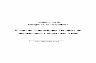 Pliego De Condiciones Técnicas De Instalacion Solar Fotovoltaica Conectadas a Red