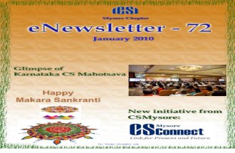 72 ICSI Mysore eNewsletter January 2010