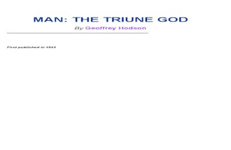 MAN - The Triune God - Geoffrey Hodson