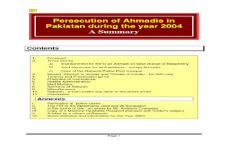 Persecution of Ahmadis in Pakistan during the Year 2004