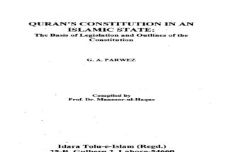 Constitution of Islamic State  by G A Parwez published by idara Tulu-e-islam