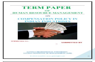 Compensation on POLICY IN INDIAN INDUSTRISES