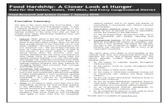 Food Hardship: A Closer Look at Hunger
