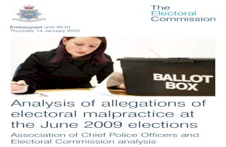 Electoral Malpractice at the June 2009 Elections - Electoral Commission Report