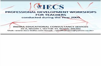 IECS Professional Development of Teachers-REPORT 2009.