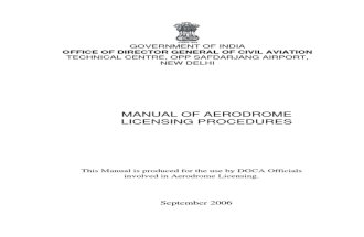 Manual of Aerodrome Licensing Procedures