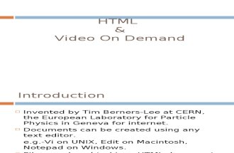 HTML & Video on Demand