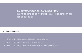 Software Quality Engineering & Testing Basics