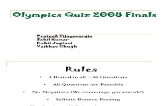 Intra School Olympics Quiz 2008 Finals