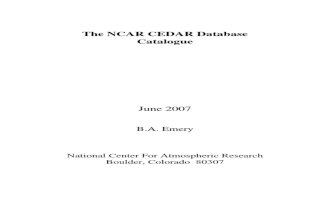The NCAR CEDAR Database Catalogue