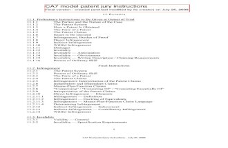 CA7 pattern patent-law jury instructions (final) - July 2008
