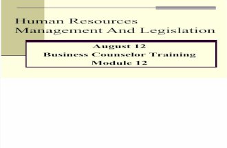 Human Resources Management and Legislation Module 12