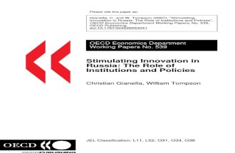 Stimulating Innovation in Russia, 2007