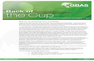 GBAS: Back of the Cup - Actionable analytics