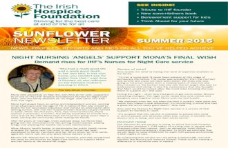Sunflower IHF Supporter Newsletter Summer 2015