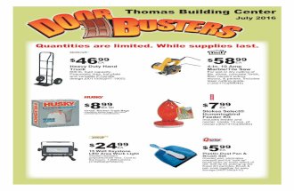 July 2016 Thomas Building Center Door Busters flyer