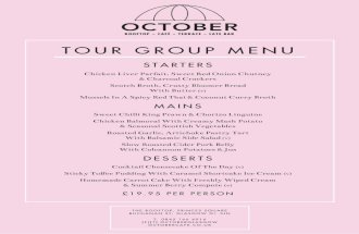 October - Tour Group Menu