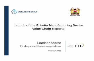 The Launch of the Priority Manufacturing Sector Value Chain Reports