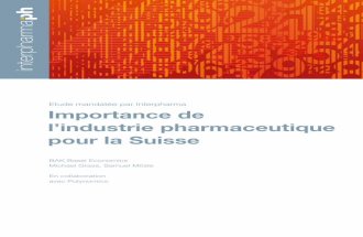 Importance de l’industrie pharmaceutique pour la Suisse