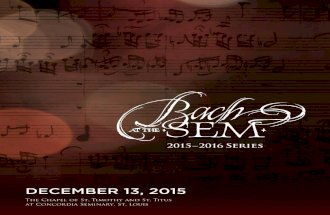 Bach at the Sem | December 2015