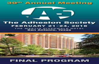 2016 Adhesion Society Annual Meeting Final Program