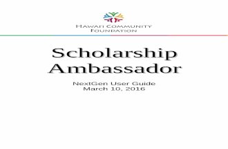 2016 Scholarhip Ambassador Nextgen User Guide