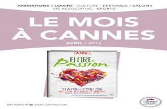 Avril 2016 - Le mois à Cannes