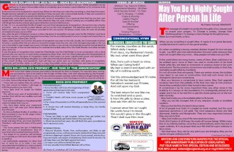 RCCG Everlasting Father's Assembly, Leeds' Service Bulletin for May 8, 2016