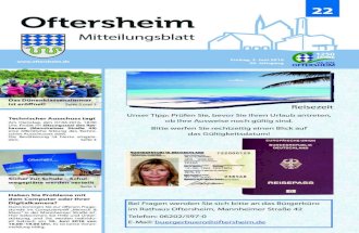 2016-22 Mitteilungsblatt - Gemeinde Oftersheim