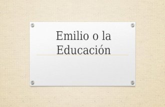 Emilio o la educacion