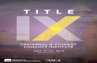 Title IX Fraternal & Student Conduct Institute