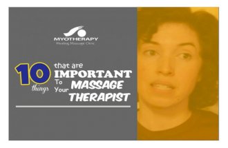 10 things that are important to your massage therapist