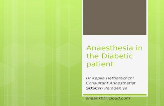 Anaesthesia in Diabetic patient