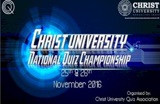 Christ University India Quiz 2016 - Finals