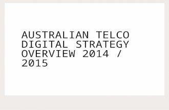 Australian Telco Digital Strategy Trends 2014 / 2015 v1