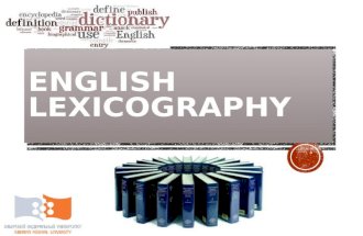 English Lexicography