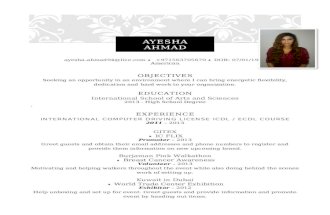 Ayesha Ahmad's CV