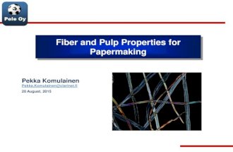 Fiber and Pulp Characteristics for Papermaking