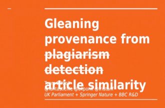 Gleaning provenance from article similarity